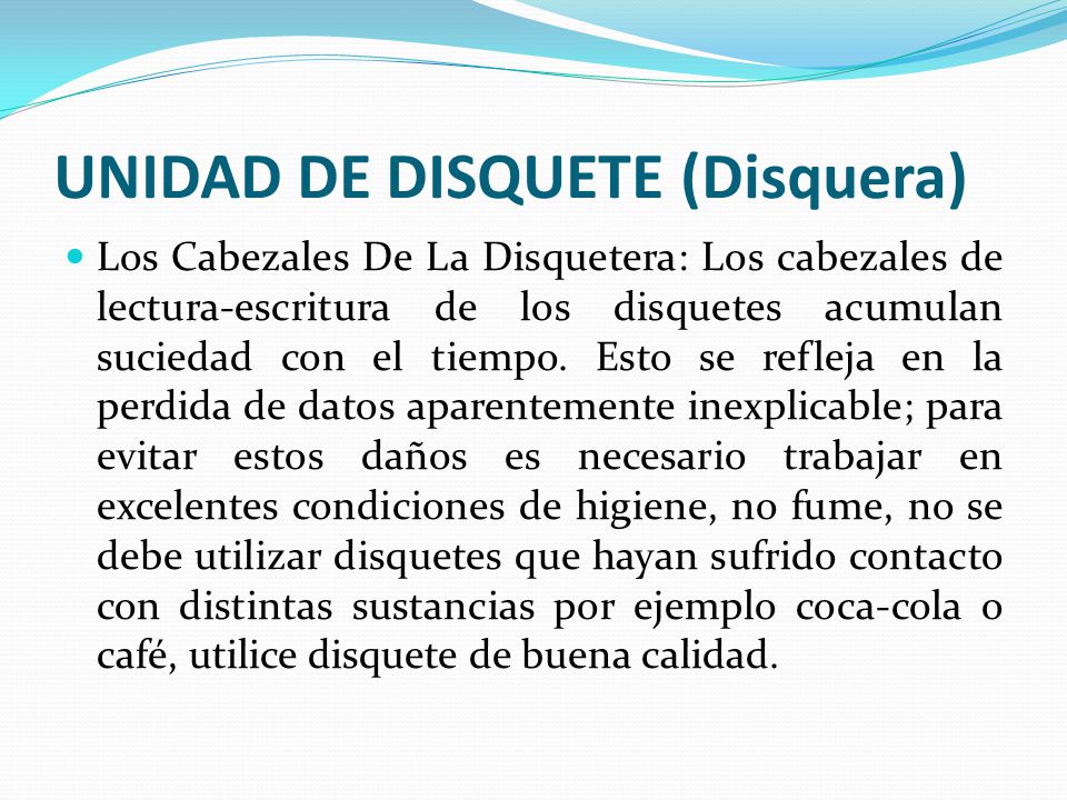 UNIDAD DE DISQUETE (Disquera)