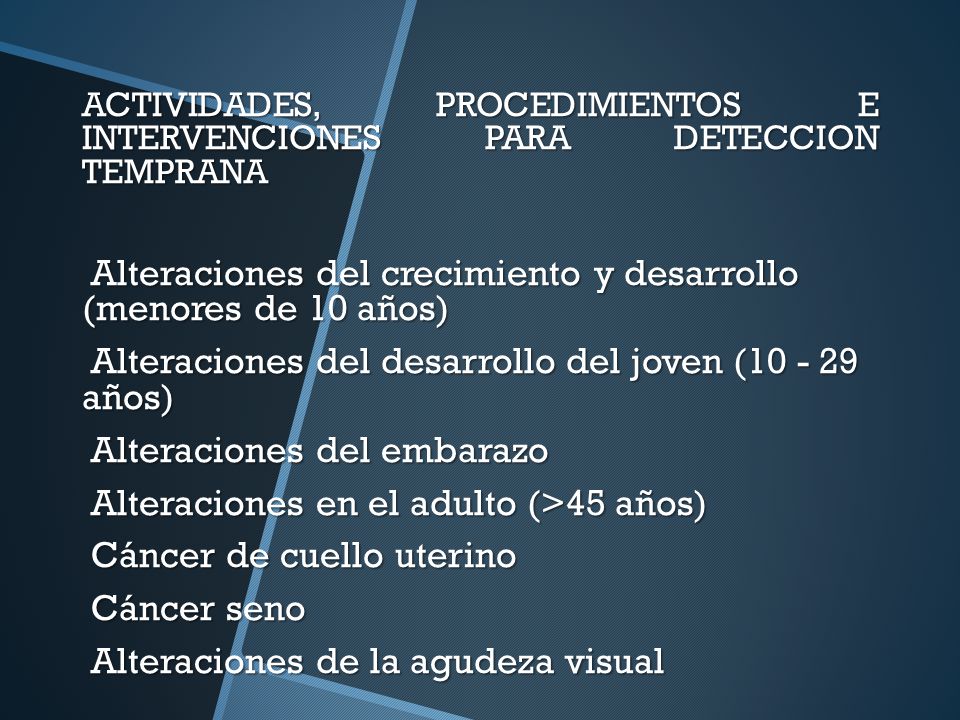 Alteraciones del crecimiento y desarrollo (menores de 10 años)