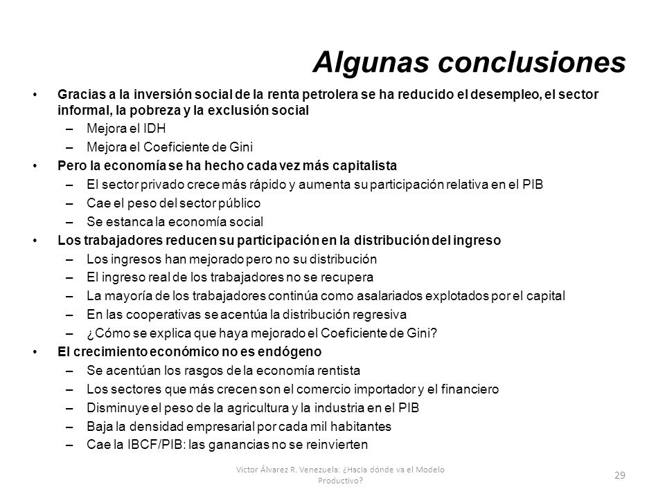 Víctor Álvarez R. Venezuela: ¿Hacia dónde va el Modelo Productivo