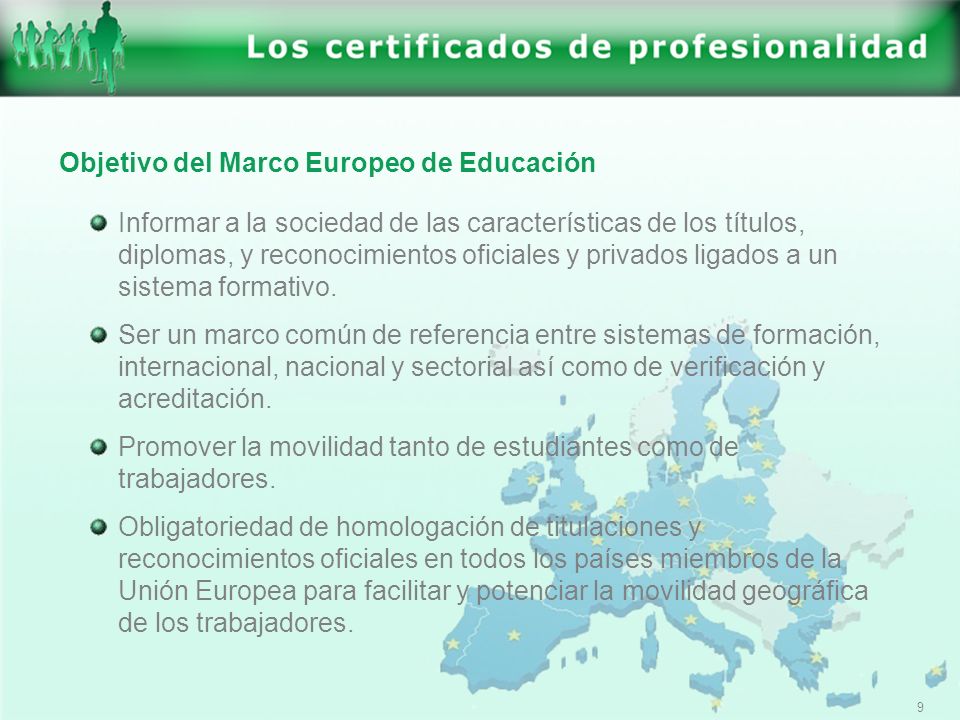 Objetivo del Marco Europeo de Educación