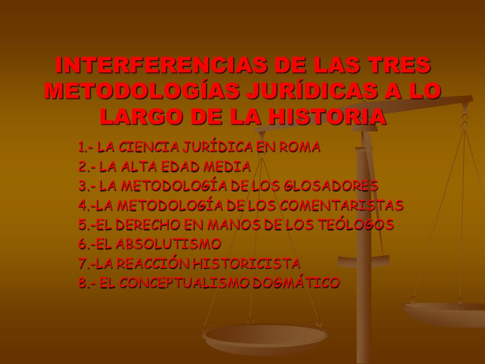INTERFERENCIAS DE LAS TRES METODOLOGÍAS JURÍDICAS A LO LARGO DE LA HISTORIA