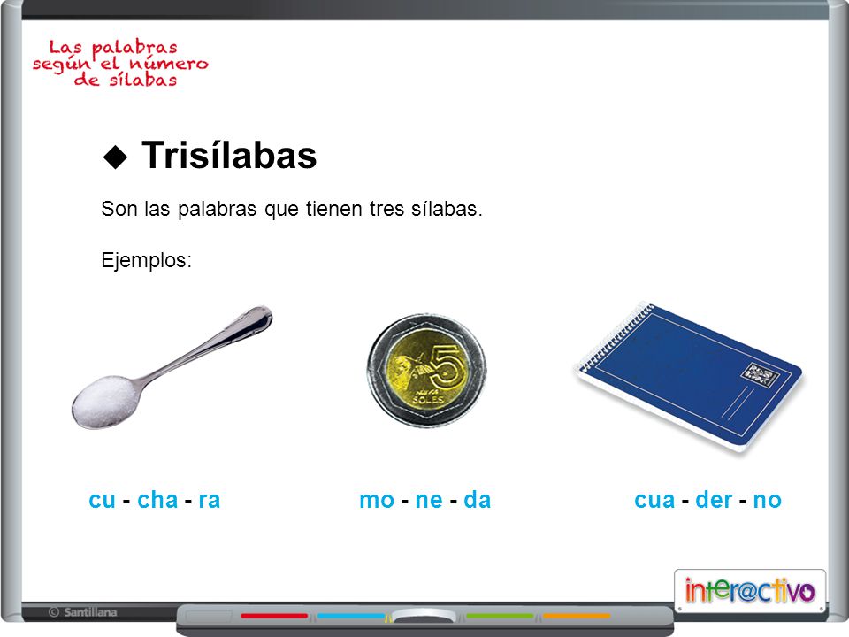 Trisílabas cu - cha - ra mo - ne - da cua - der - no