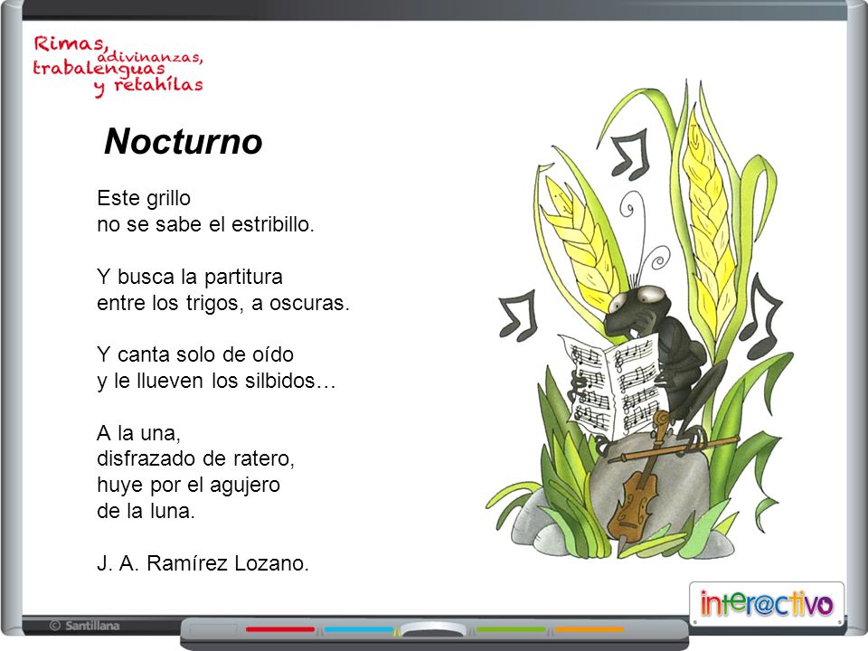 Nocturno Este grillo no se sabe el estribillo. Y busca la partitura