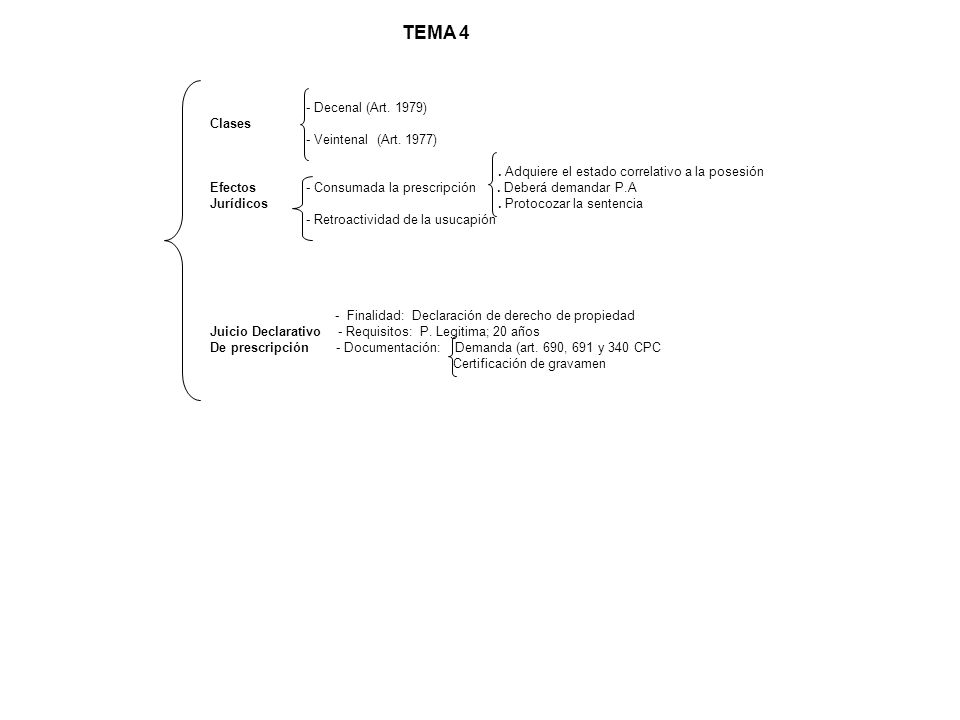 TEMA 4 - Decenal (Art. 1979) Clases - Veintenal (Art. 1977)