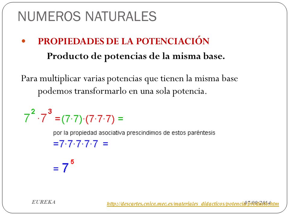 Producto de potencias de la misma base.