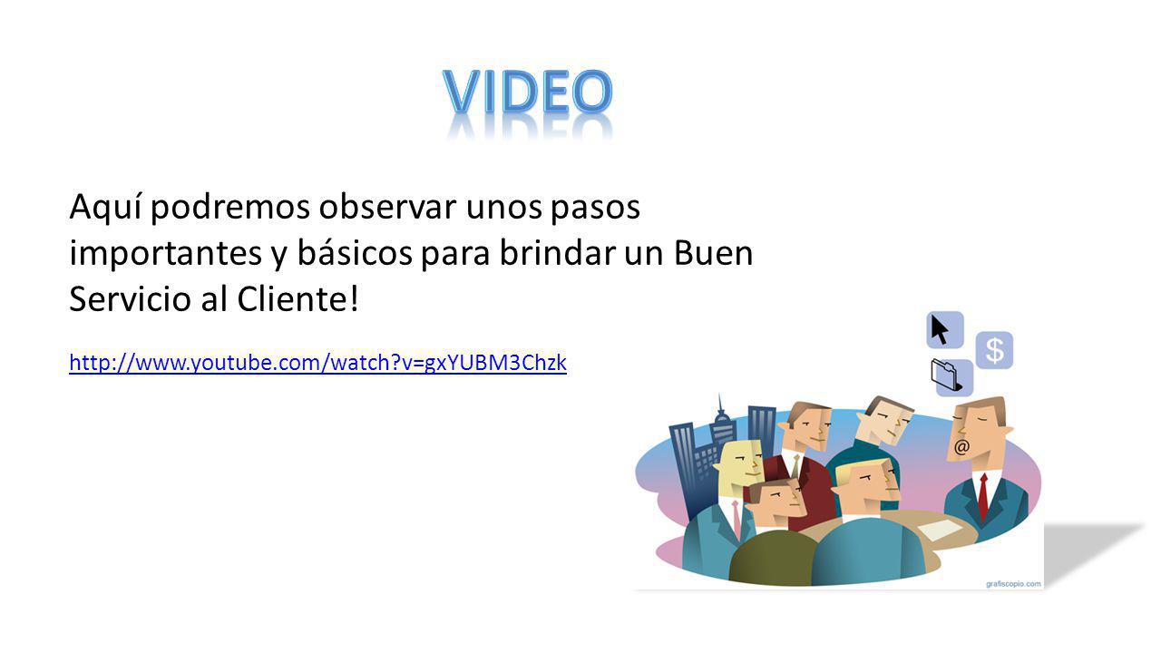 video Aquí podremos observar unos pasos importantes y básicos para brindar un Buen Servicio al Cliente!