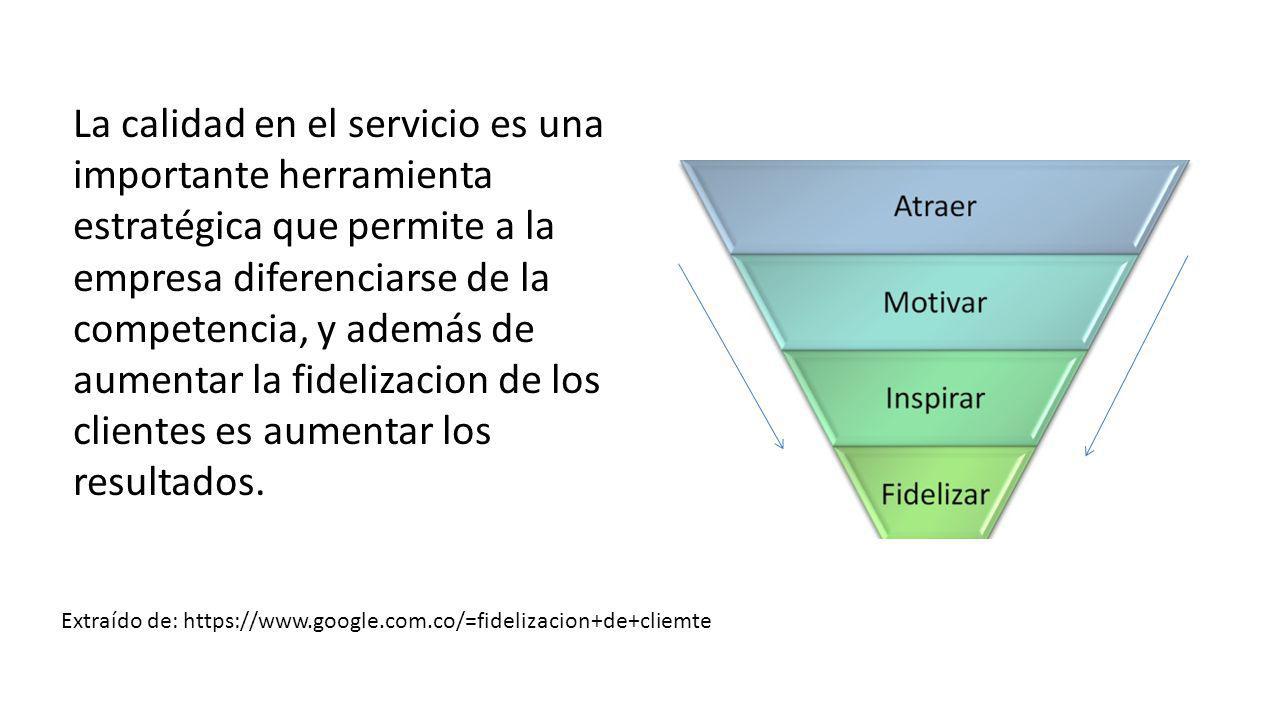 La calidad en el servicio es una importante herramienta estratégica que permite a la empresa diferenciarse de la competencia, y además de aumentar la fidelizacion de los clientes es aumentar los resultados.