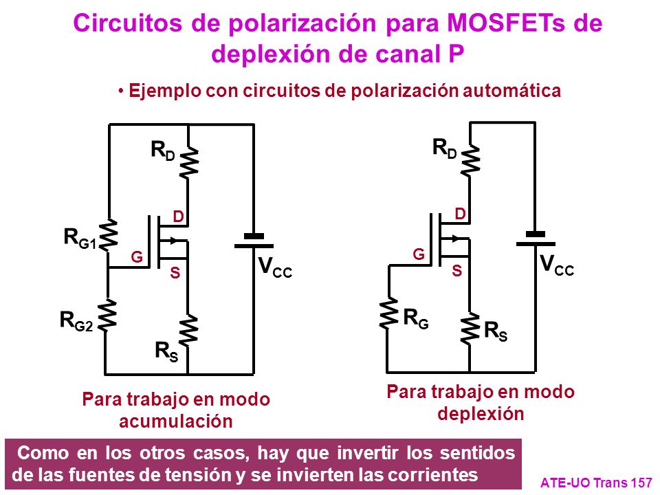 Circuitos de polarización para MOSFETs de deplexión de canal P