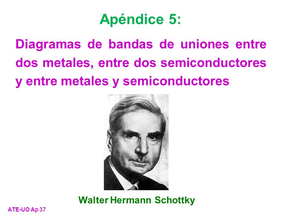 Apéndice 5: Diagramas de bandas de uniones entre dos metales, entre dos semiconductores y entre metales y semiconductores.