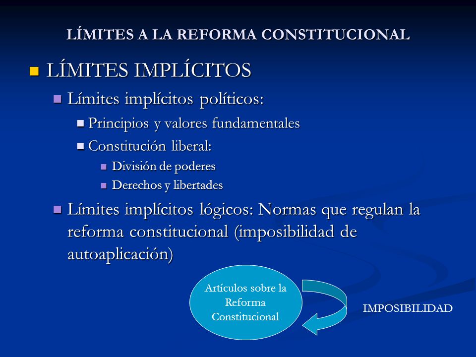 LÍMITES A LA REFORMA CONSTITUCIONAL