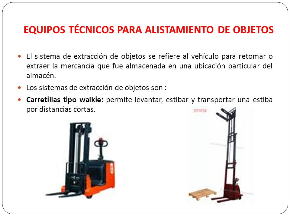 EQUIPOS TÉCNICOS PARA ALISTAMIENTO DE OBJETOS