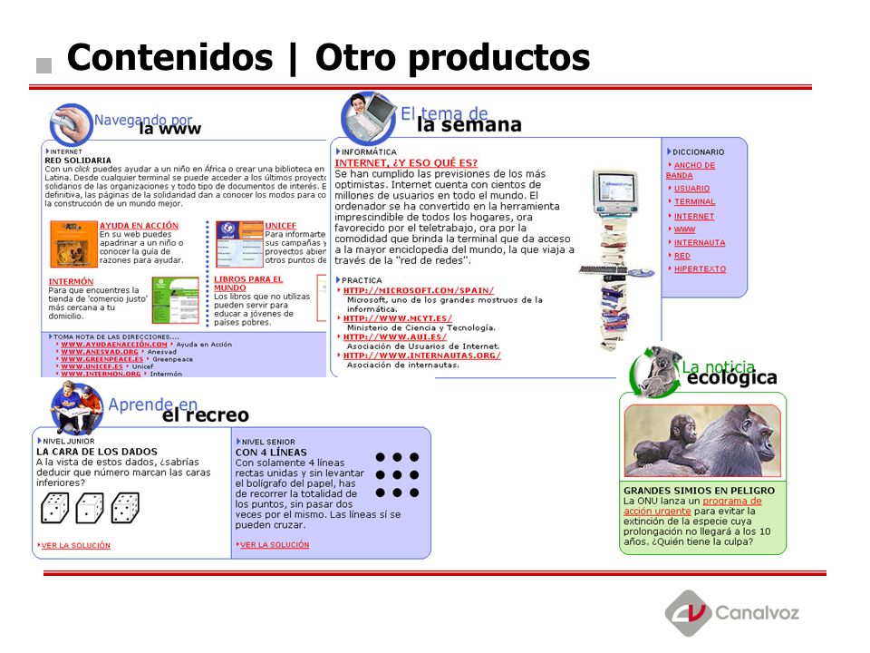 Contenidos | Otro productos