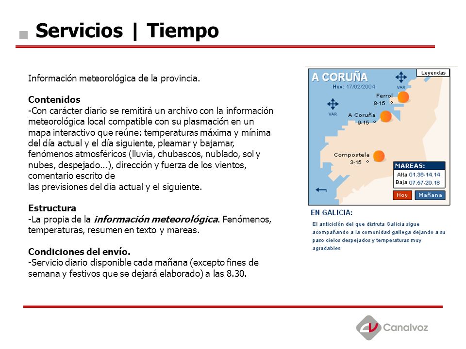 Servicios | Tiempo Información meteorológica de la provincia.