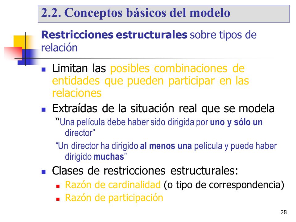 Restricciones estructurales sobre tipos de relación