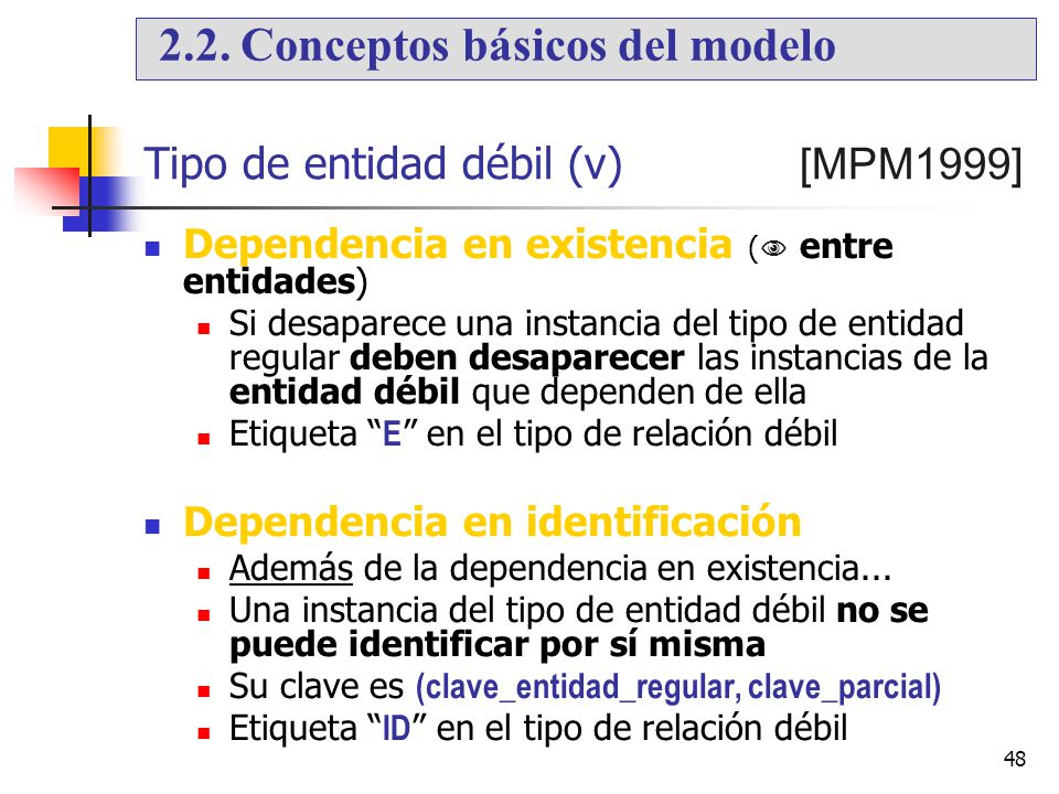 Tipo de entidad débil (v) [MPM1999]