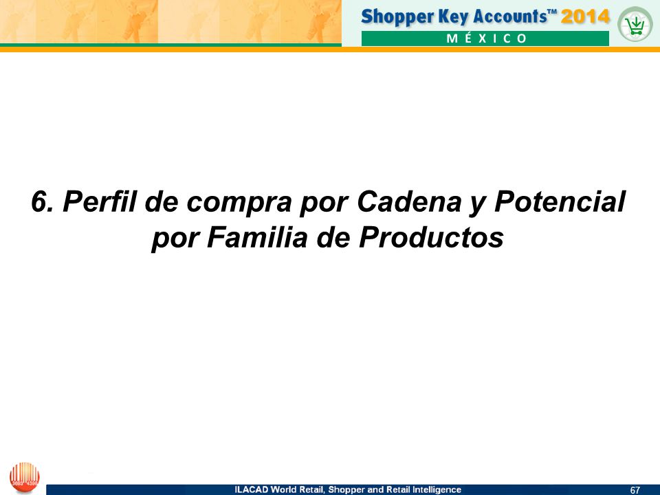 6. Perfil de compra por Cadena y Potencial por Familia de Productos
