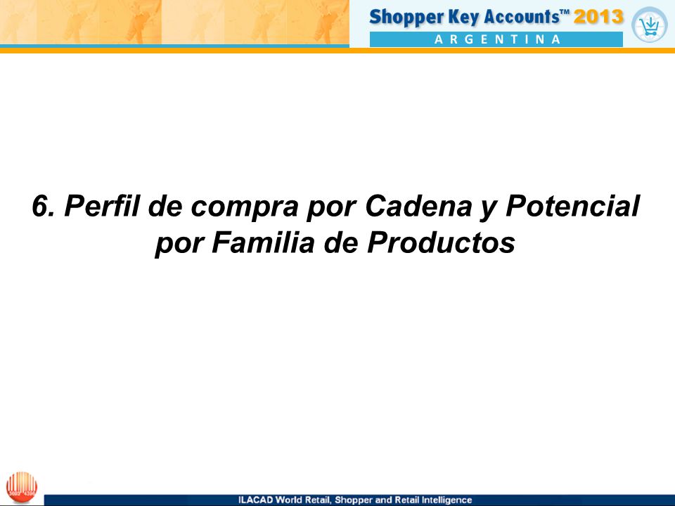 6. Perfil de compra por Cadena y Potencial por Familia de Productos