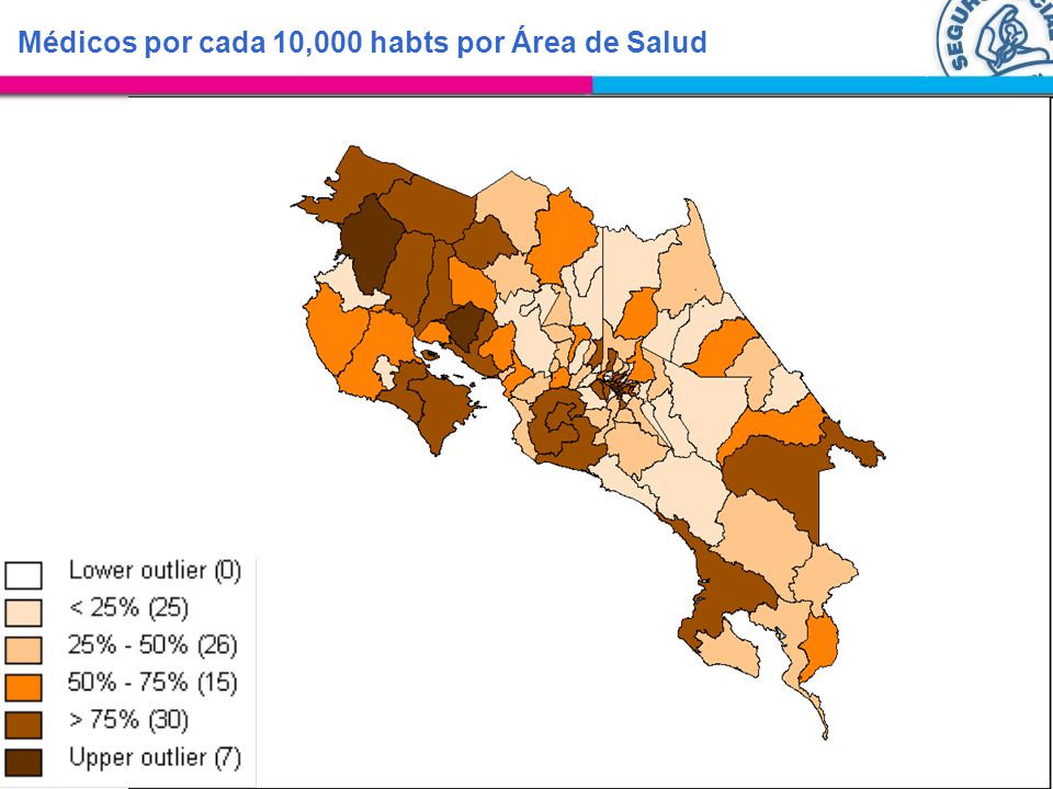 Médicos por cada 10,000 habts por Área de Salud