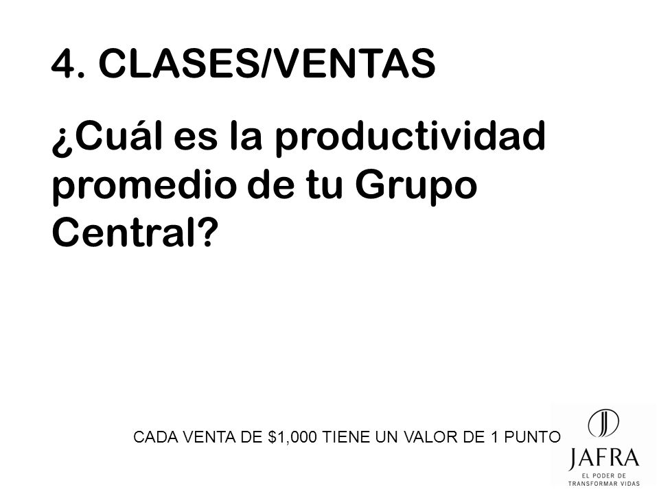 CADA VENTA DE $1,000 TIENE UN VALOR DE 1 PUNTO