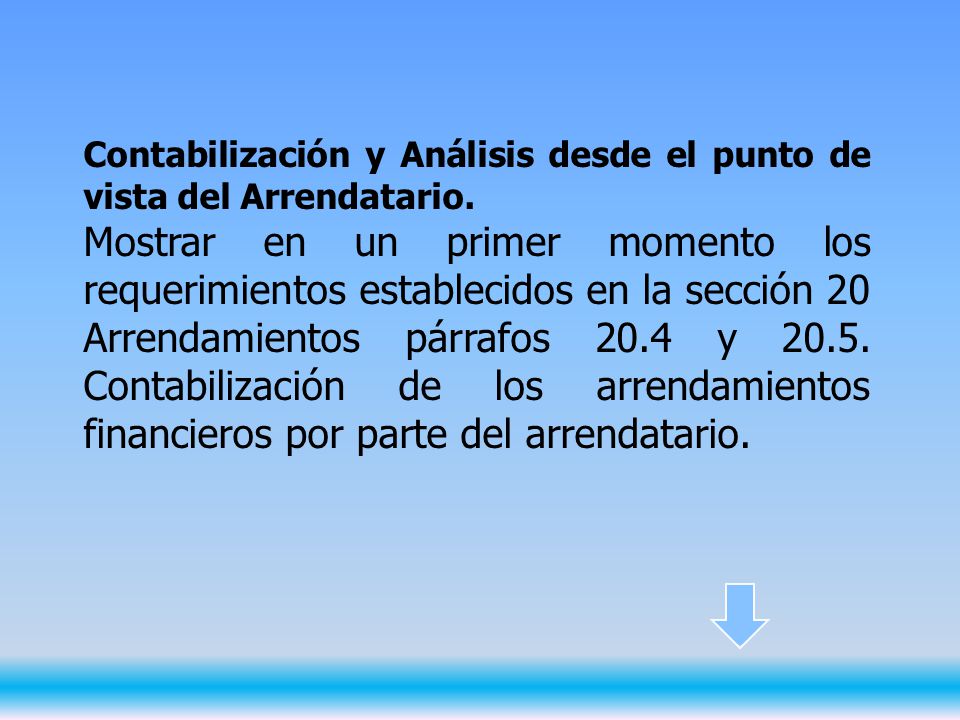 Contabilización y Análisis desde el punto de vista del Arrendatario.