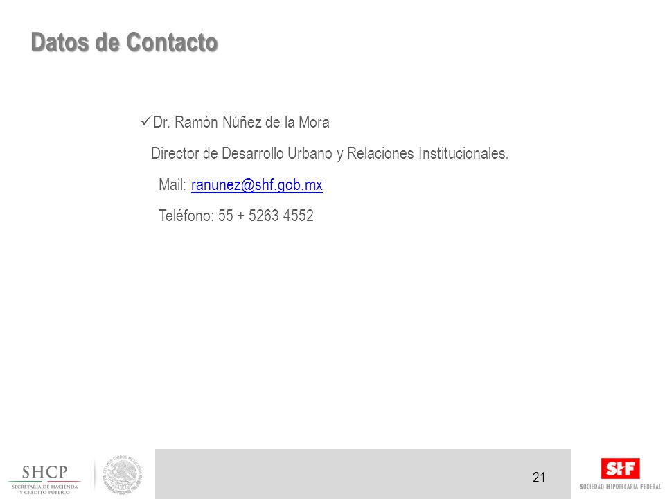Datos de Contacto Dr. Ramón Núñez de la Mora