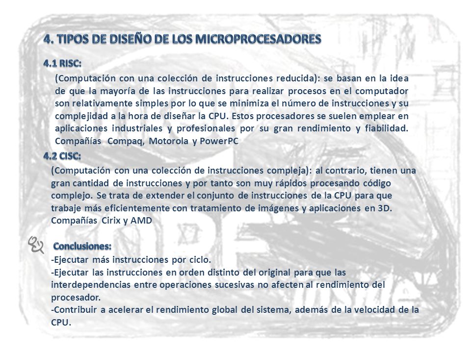 4. TIPOS DE DISEÑO DE LOS MICROPROCESADORES