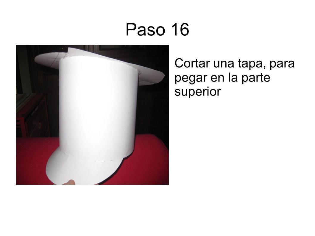 Paso 16 Cortar una tapa, para pegar en la parte superior
