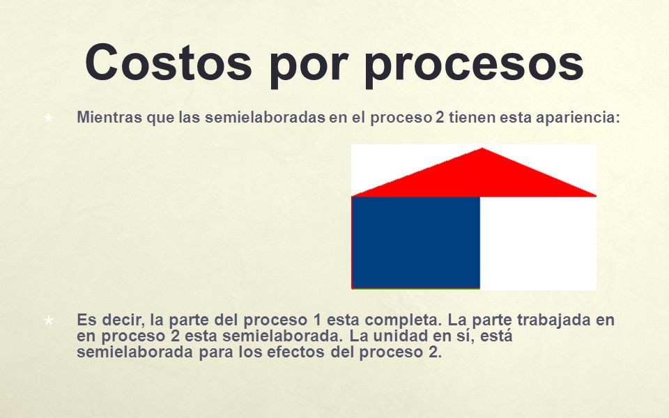 Costos por procesos Mientras que las semielaboradas en el proceso 2 tienen esta apariencia: