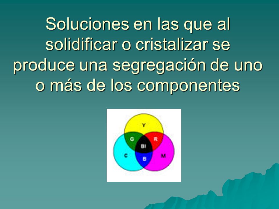 Soluciones en las que al solidificar o cristalizar se produce una segregación de uno o más de los componentes