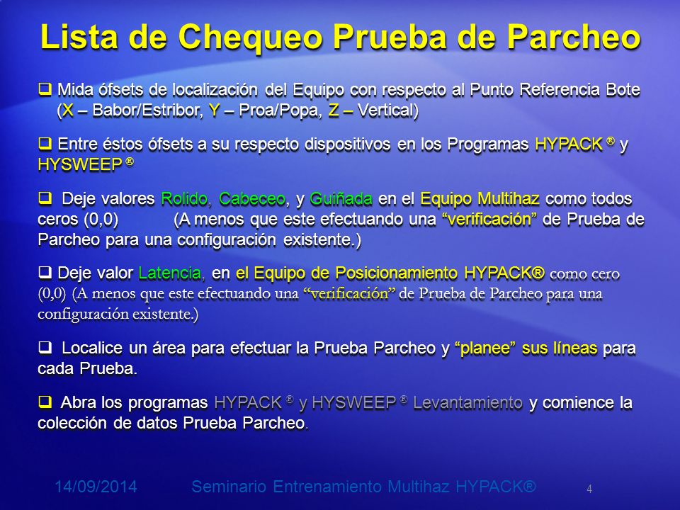 Lista de Chequeo Prueba de Parcheo