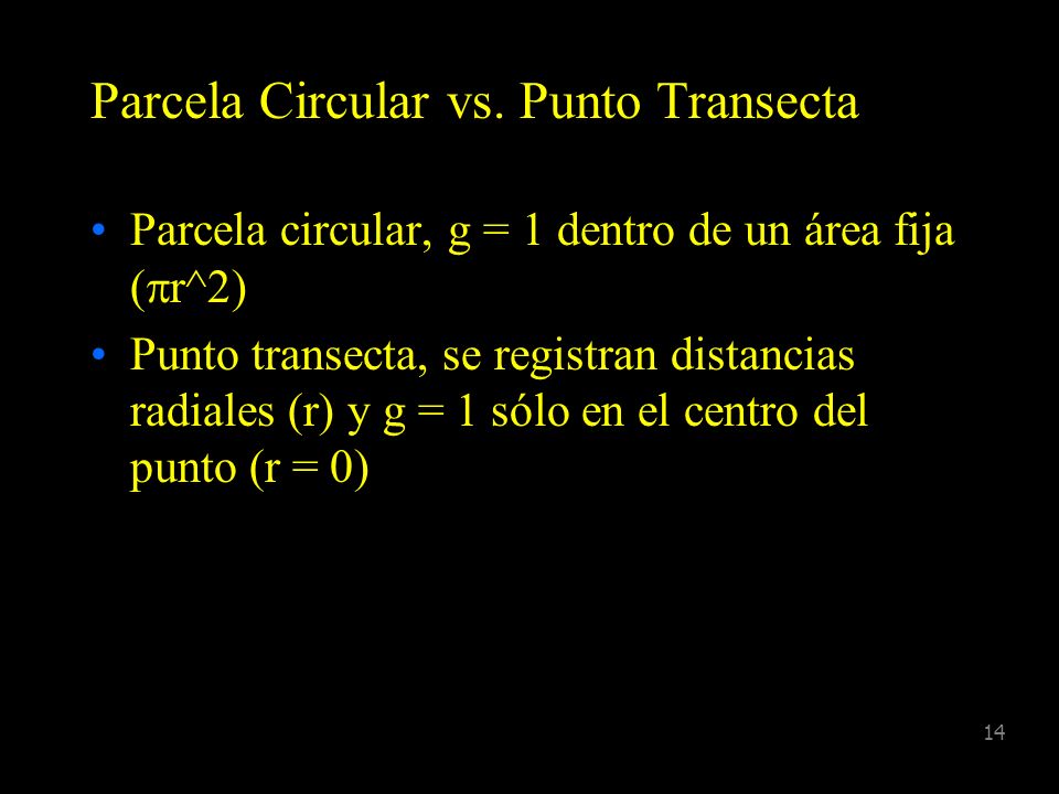 Parcela Circular vs. Punto Transecta