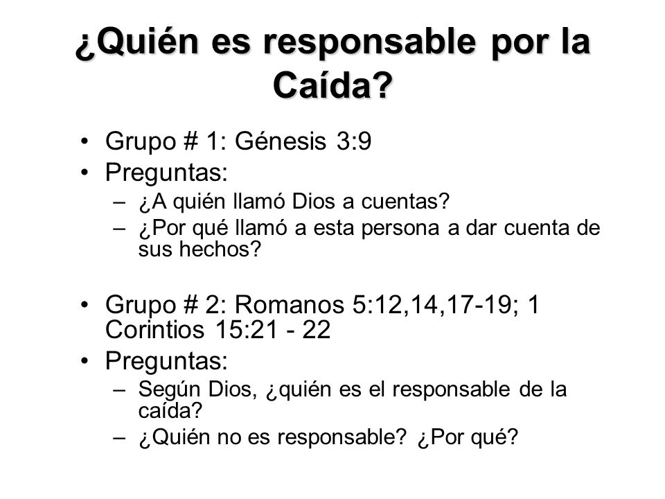 ¿Quién es responsable por la Caída