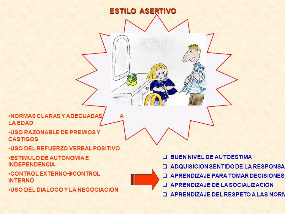 ESTILO ASERTIVO NORMAS CLARAS Y ADECUADAS A LA EDAD
