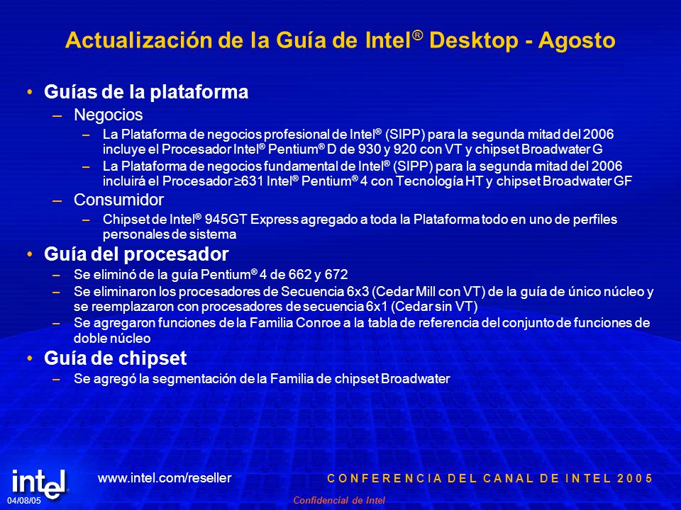 Actualización de la Guía de Intel® Desktop - Agosto