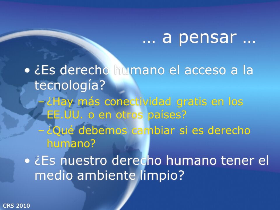 … a pensar … ¿Es derecho humano el acceso a la tecnología