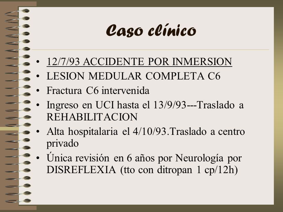 Caso clínico 12/7/93 ACCIDENTE POR INMERSION