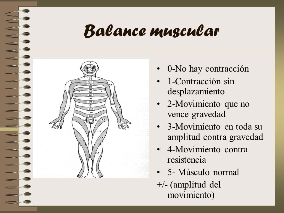Balance muscular 0-No hay contracción 1-Contracción sin desplazamiento