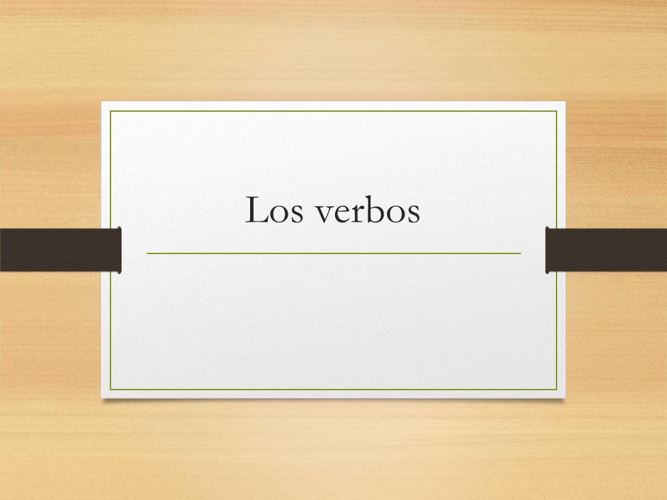 Los verbos