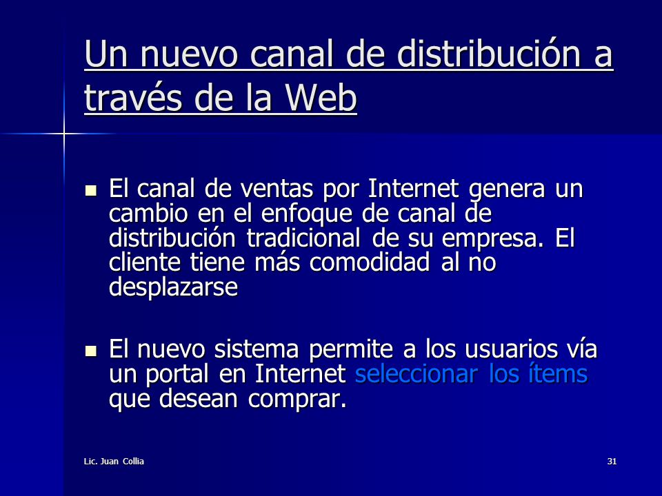 Un nuevo canal de distribución a través de la Web