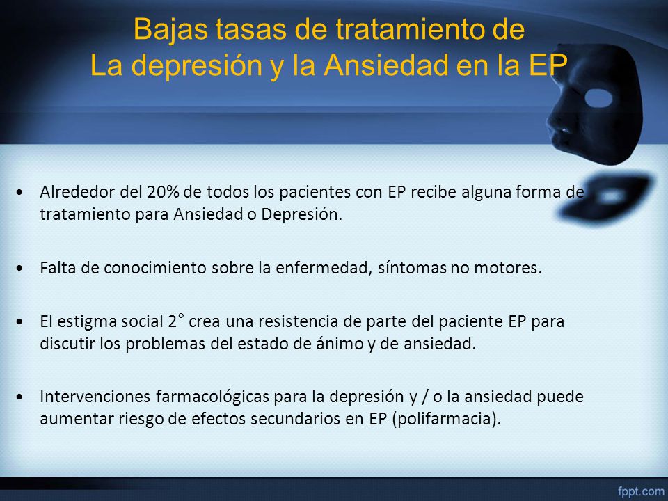 Bajas tasas de tratamiento de La depresión y la Ansiedad en la EP