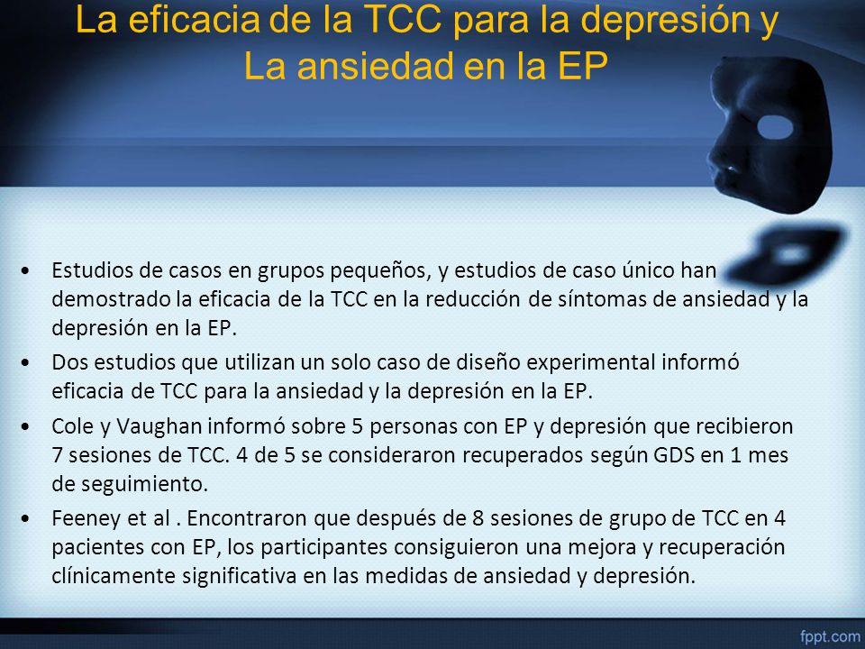 La eficacia de la TCC para la depresión y La ansiedad en la EP