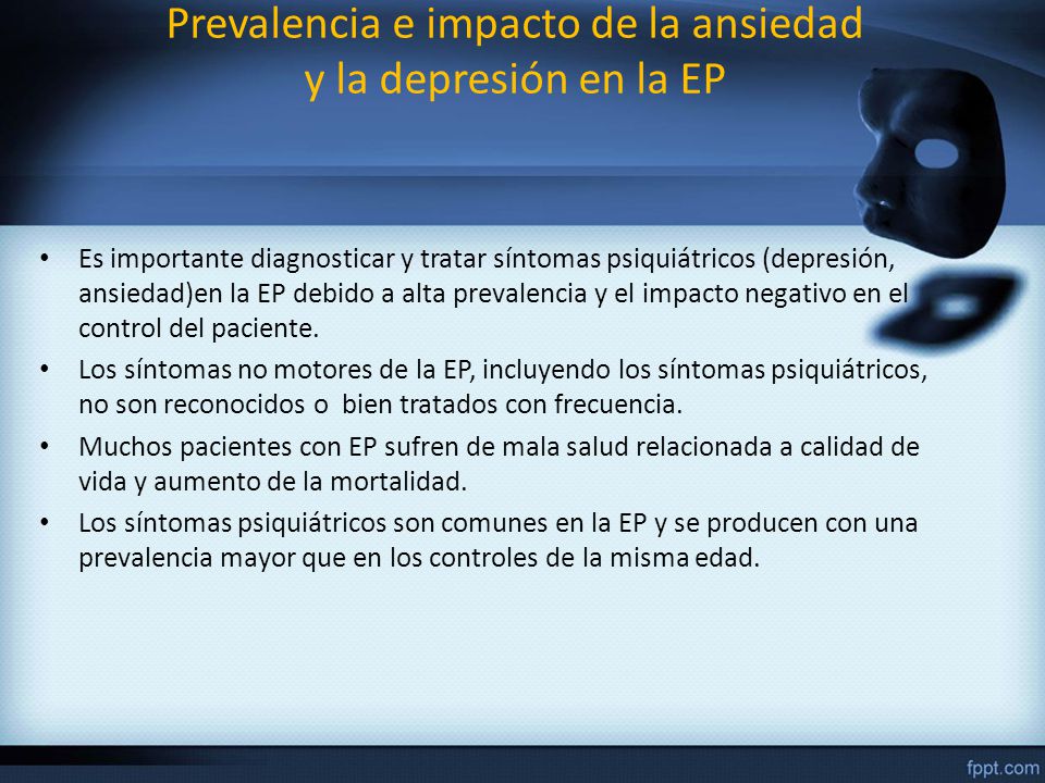 Prevalencia e impacto de la ansiedad y la depresión en la EP