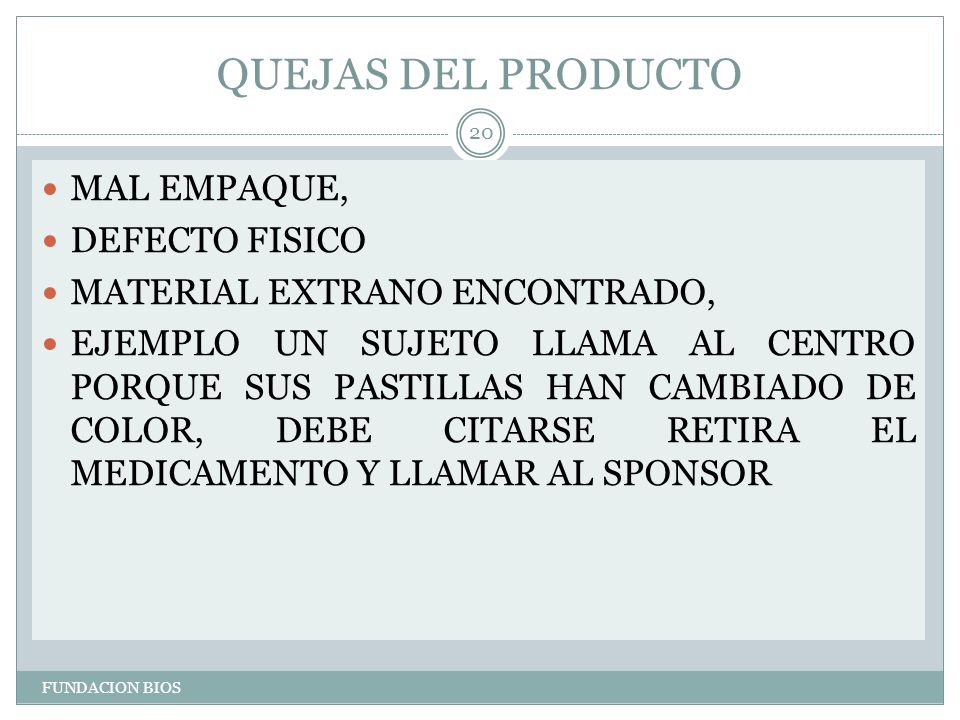 QUEJAS DEL PRODUCTO MAL EMPAQUE, DEFECTO FISICO