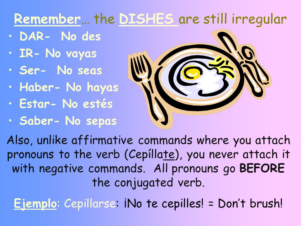 Remember… the DISHES are still irregular