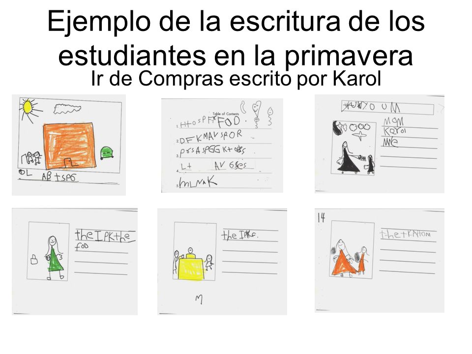 Ejemplo de la escritura de los estudiantes en la primavera