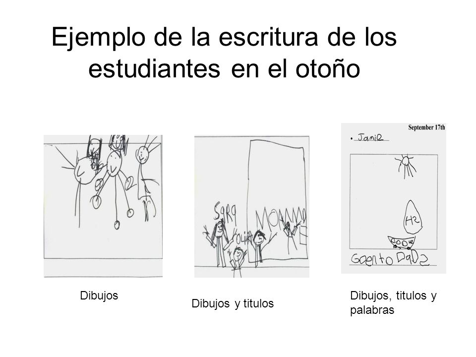Ejemplo de la escritura de los estudiantes en el otoño