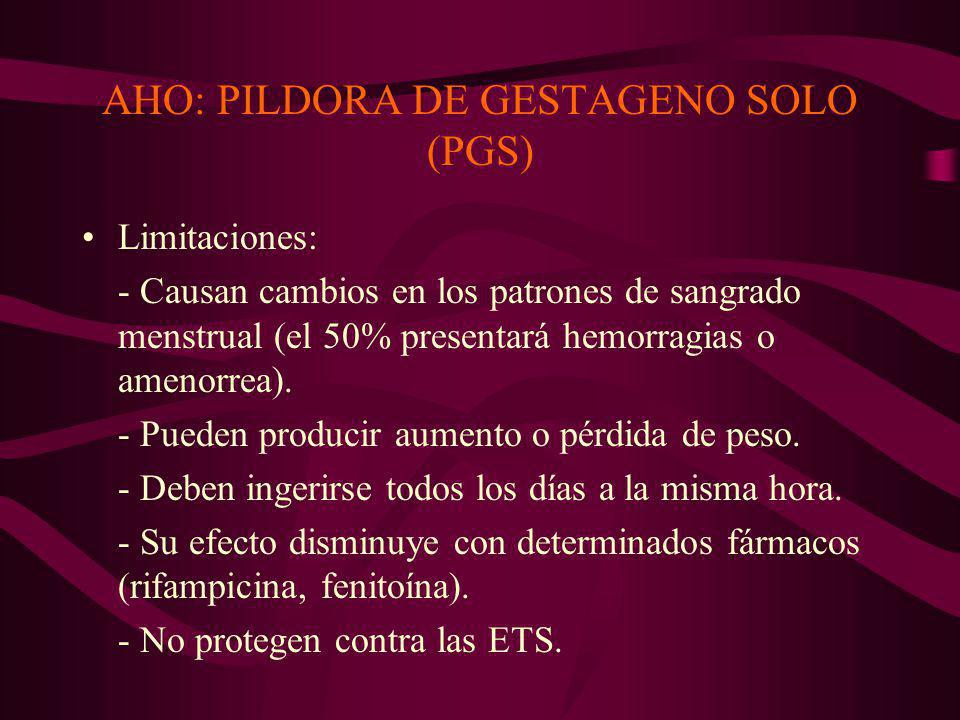 AHO: PILDORA DE GESTAGENO SOLO (PGS)
