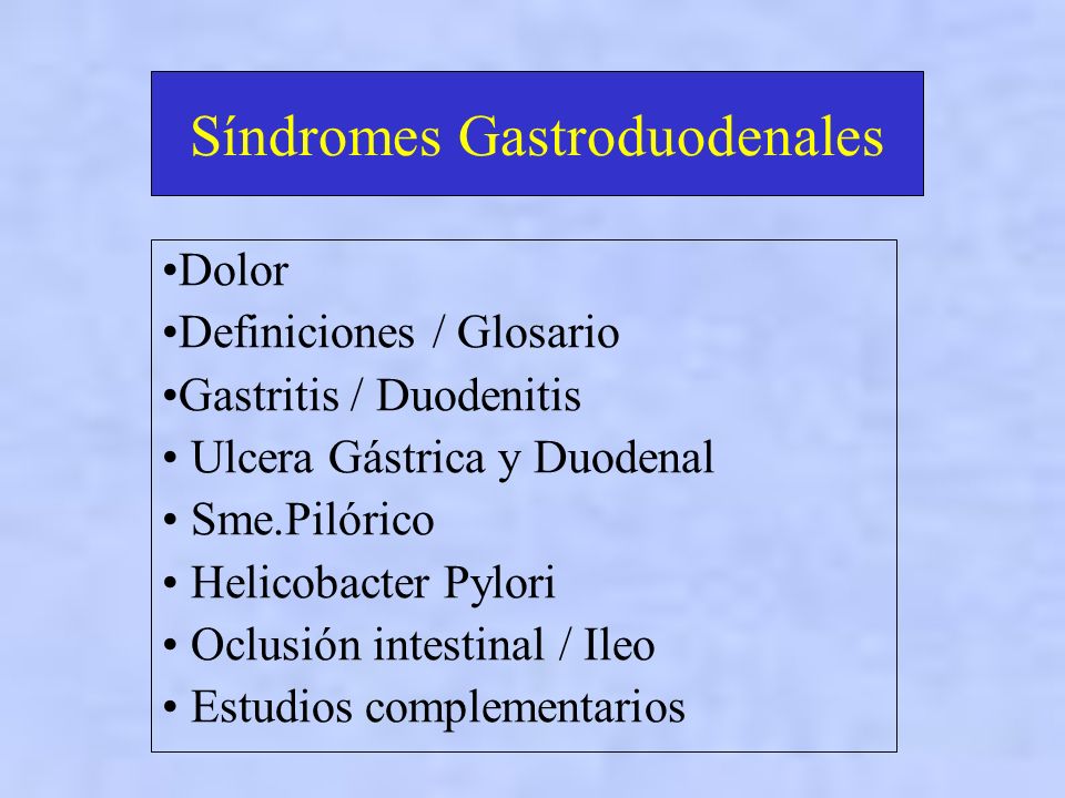 Síndromes Gastroduodenales