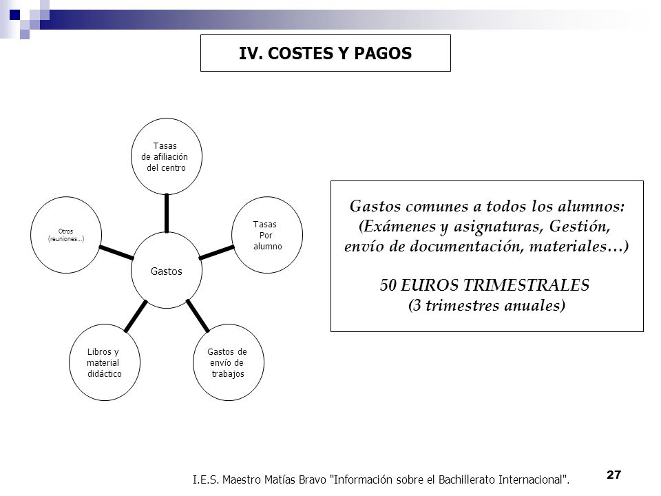 Gastos comunes a todos los alumnos: (Exámenes y asignaturas, Gestión,