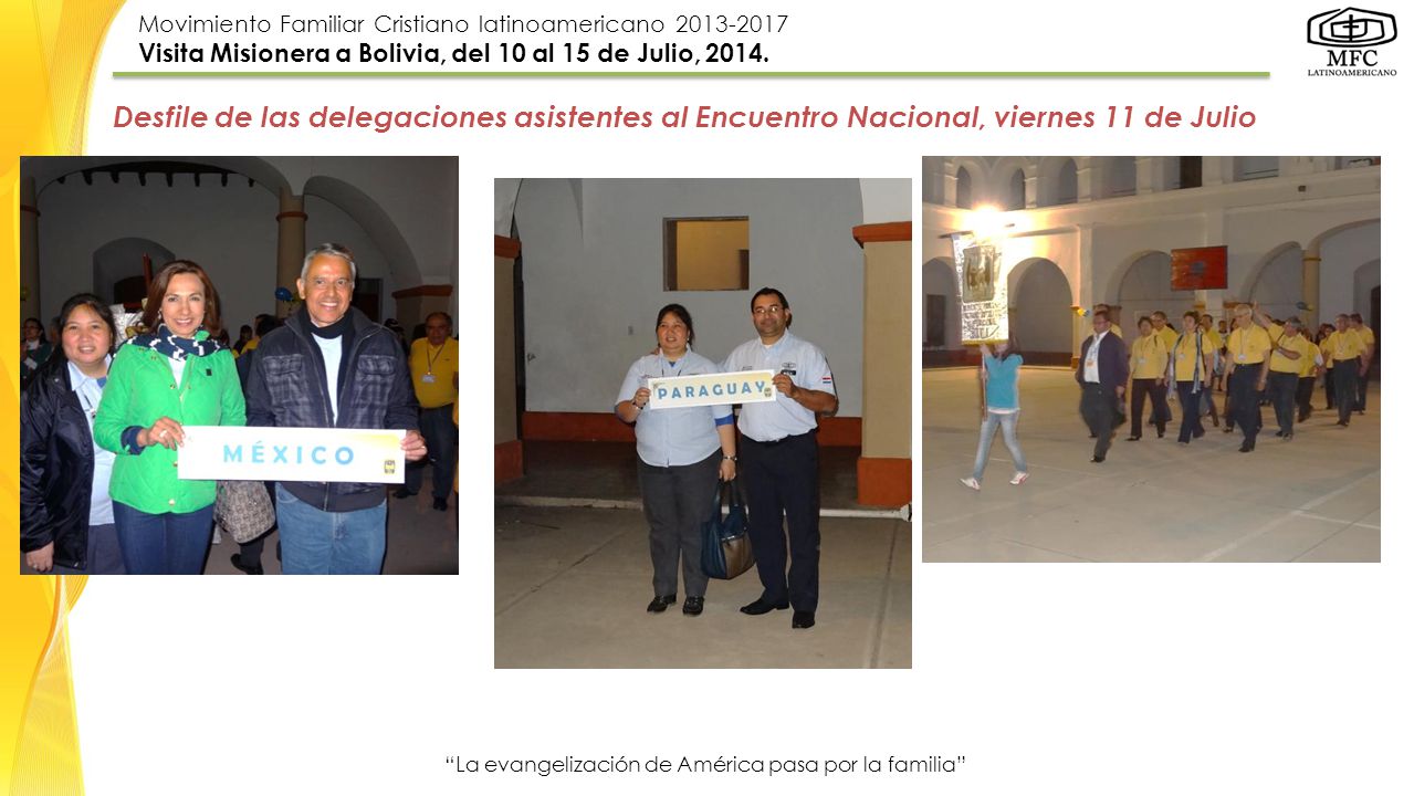 Desfile de las delegaciones asistentes al Encuentro Nacional, viernes 11 de Julio